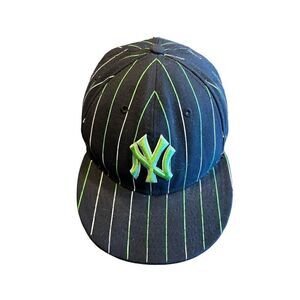 New York Yankees Fitted New Era Hat Cap 7 1/2 Black Y2K general merchandise